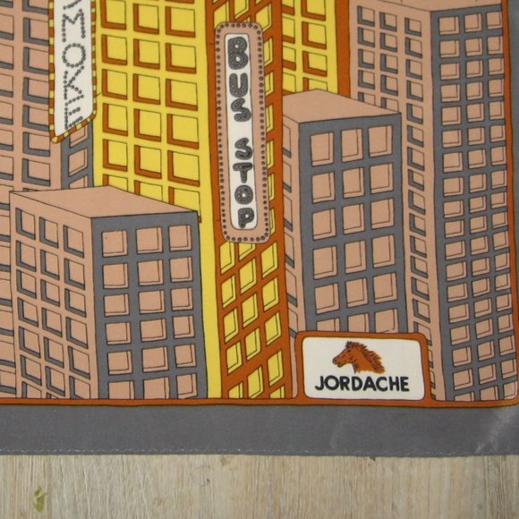 ❤️JORDACHE VINTAGE Nashville Country Disco Silk Scarf Bandana - Picture 2 of 7